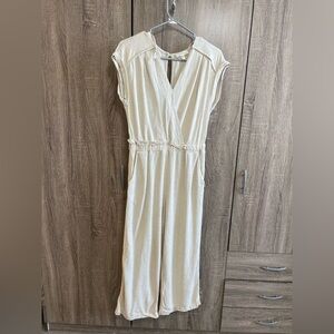 Monteau Beige Sleeveless Jumpsuit